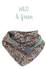 Dreieckstuch | Wild & Soft | Salbei & Grün - Halstuch Damen aus weicher, seidiger Viscose, gefüttert mit Baumwollnicky, perfektes Tuch für das ganze Jahr, angenehm zu tragen, hoher tragekomfort, made with love by wishproject, handmade woth lave for you, langlebig, stilvoll, tolles wildes Leomuster, Leoparden Muster, Wild Thing