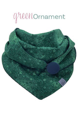 Halstuch Damen Dreieckstuch grün mit Ornamenten gefüttert mit Baumwollnicki, schick, schön und stylisch, made with love, fair wear, slow fashion