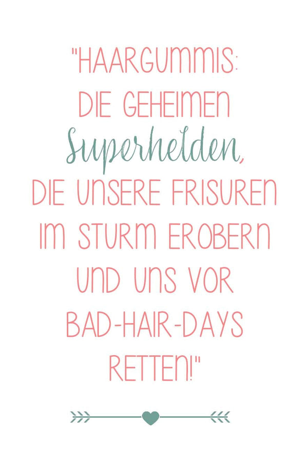 Scrunchie Set | Grün & Coralle Haarband wishproject - Spruch: "Haargummis sind die geheimen Superhelden, die unsere Frisuren im Sturm erobern und uns vor Bad-Hair-Days retten!"