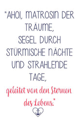 Scrunchie Set | AHOI | Anker & Punkte Haarband wishproject - Spruch: " Ahoi Matrosin, Segel durch stürmische Nächte und Strahlende tagw, geleitet von den Sternen des Lebens."