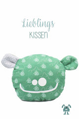 Kuschelkissen mit Ohren, Material Musselin, Microfaserplüsch, made with Love, ein Stück flauschiges Glück, handmade