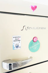 Kühlschrankmagnet mit niedlicher Illustration und witzigem Spruch: ich möchte bitte am Meer vergessen werden, handgezeichnet , made with love by wishproject