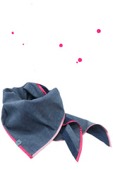 halstuch damen jeans uni mit pinker und rosa borte