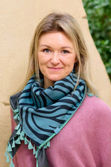 Tolles , dünnes Tuch für alle Jahreszeiten, Zebra Muster Hellgrün, designt in Gotha mit viel Liebe