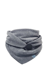 Halstuch Damen Grau aus Baumwolljersey Cord mit schwarzem Futter