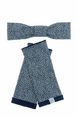 geschenkeset bestehend aus blauem baumwolljersey mit leo animal print