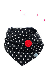 dreieckstuch halstuch damen schwarz mit weissen punkten