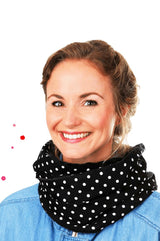 Loop Schal schwatz weiß gepunktet