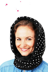 Kapuzenschal schwarz weiß