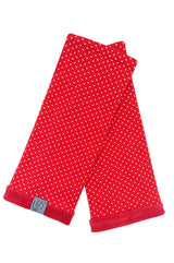Stulpen rot mit kleinen weißen pünktchen