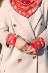 armstulpen rot mit animal print leo