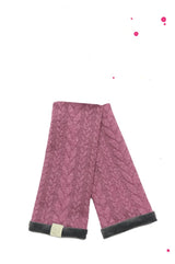 Armstulpen für warme Handgelenke aus beere farbenem Fakestrick gefüttert mit grauem Baumwollniki