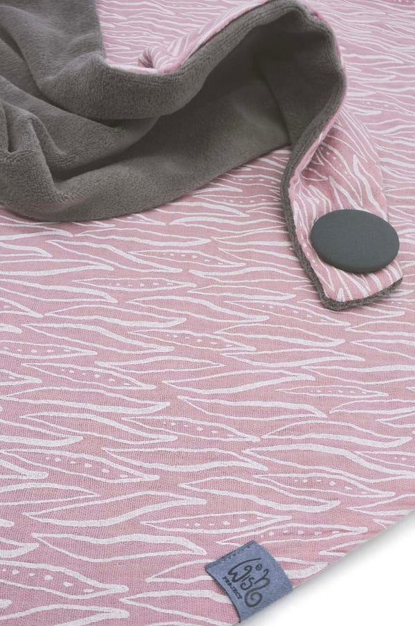 Dreieckstuch | Rosa & Grau | Musselin - Detail von rosa Halstuch Damen aus Baumwolle Musselin