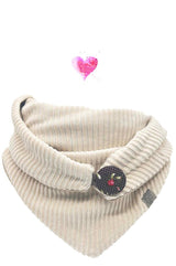 Cord Dreieckstuch in Cremeweiß mit beigem Futter, weiches Halstuch aus Cord-Jersey für Herbst und Winter