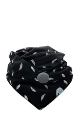 Halstuch Damen schwarz mit Federn 