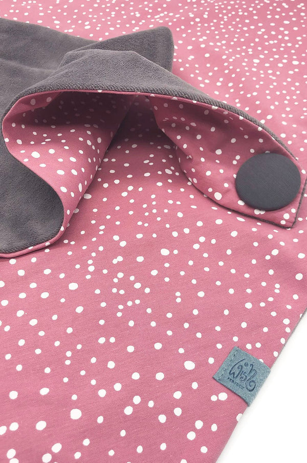 Detail von Halstuch Damen aus rosa Baumwolle, gefüttert mit Baumwoll-Nicki, weich, samtig und schick