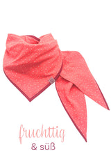 Sommertuch | Coral & Punkte | Musselin Sommertuch wishproject , fruchtig und süß, tolles Tuch für alle Jahreszeiten
