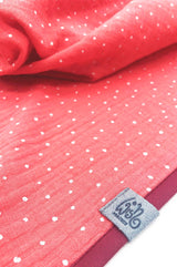 Sommertuch | Coral & Punkte | Musselin Sommertuch wishproject , detail von Halstuch Damen aus Musselin, Double Gauze mit weißen Pünktchen