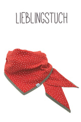 Lieblingstuch Halstuch Damen aus Bio-Baumwolle Musselin-Tuch rot mit weißen Pünktchen Polka Dots's  