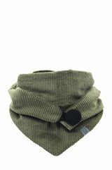 Dreieckstuch Damen oliv Cord mit schwarz 