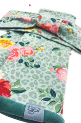 detail von set haarband und stulpen