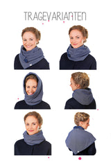 Tragevarianten halstuch damen blau 