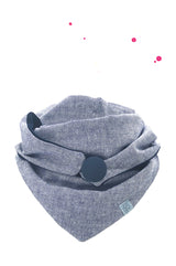 dreieckstuch fischgrat blau halstuch damen mit knopf 